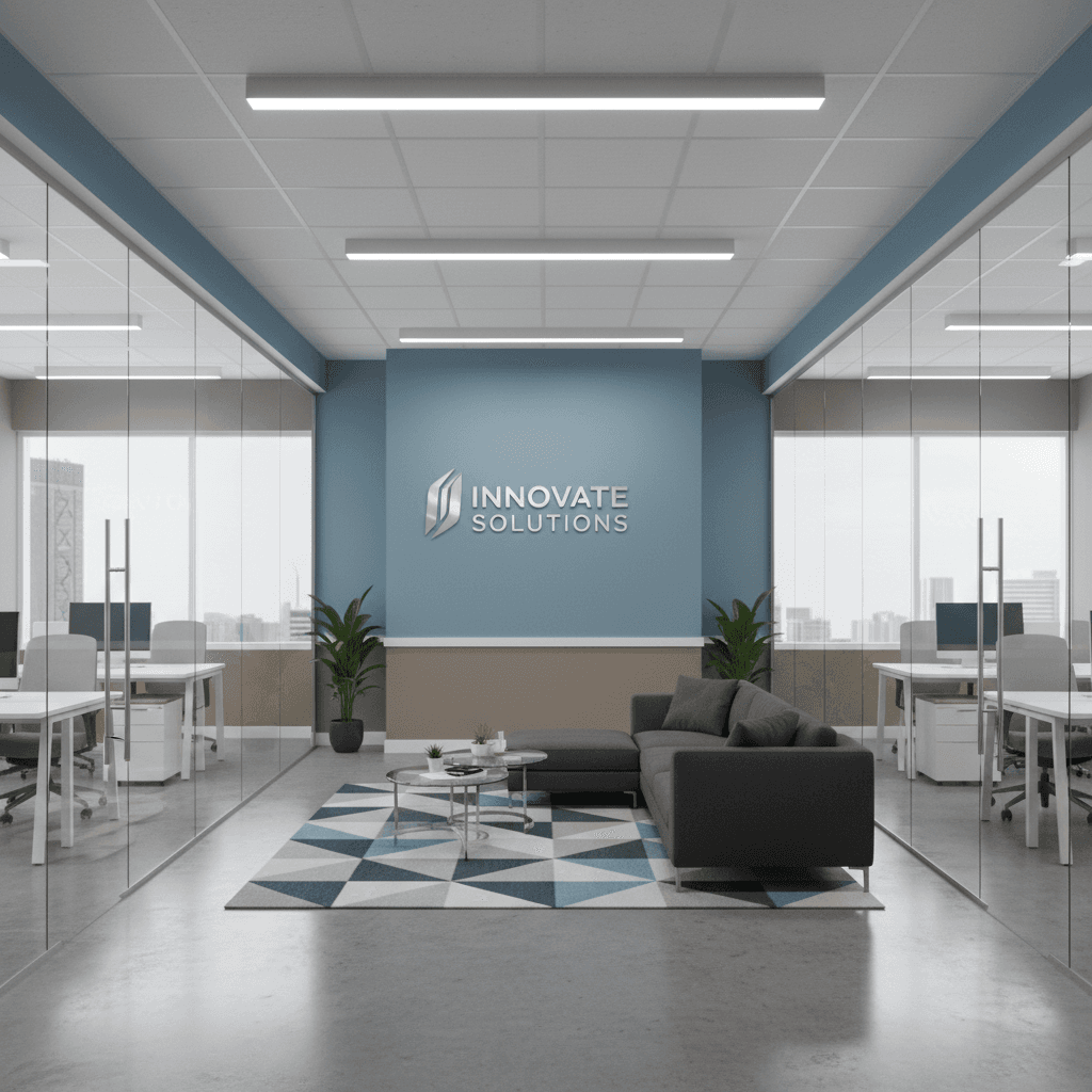 Commercial interior space with quality paint finish