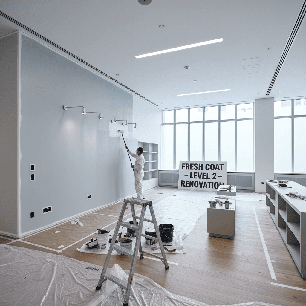Commercial interior painting in office space