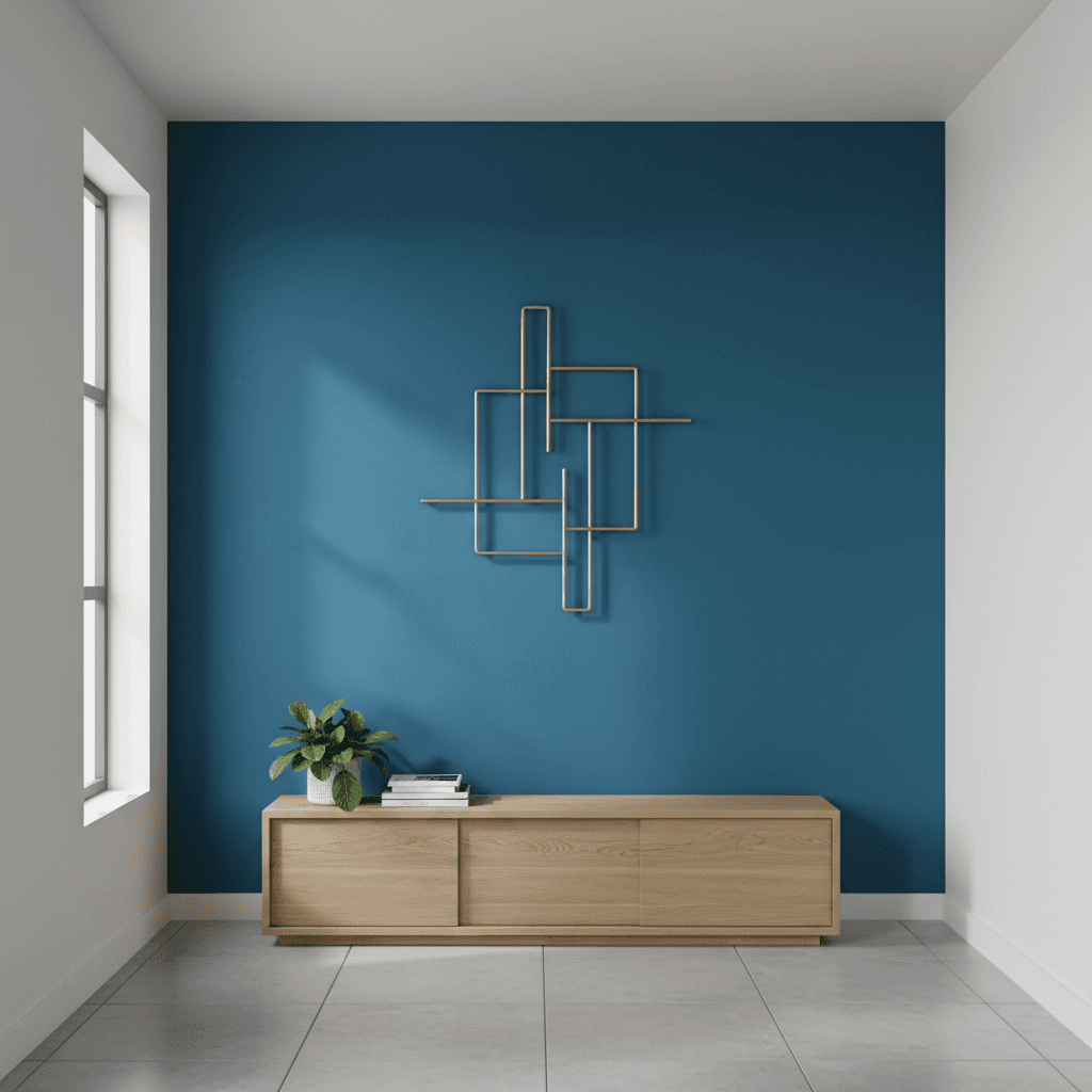 Interior accent wall with bold color finish