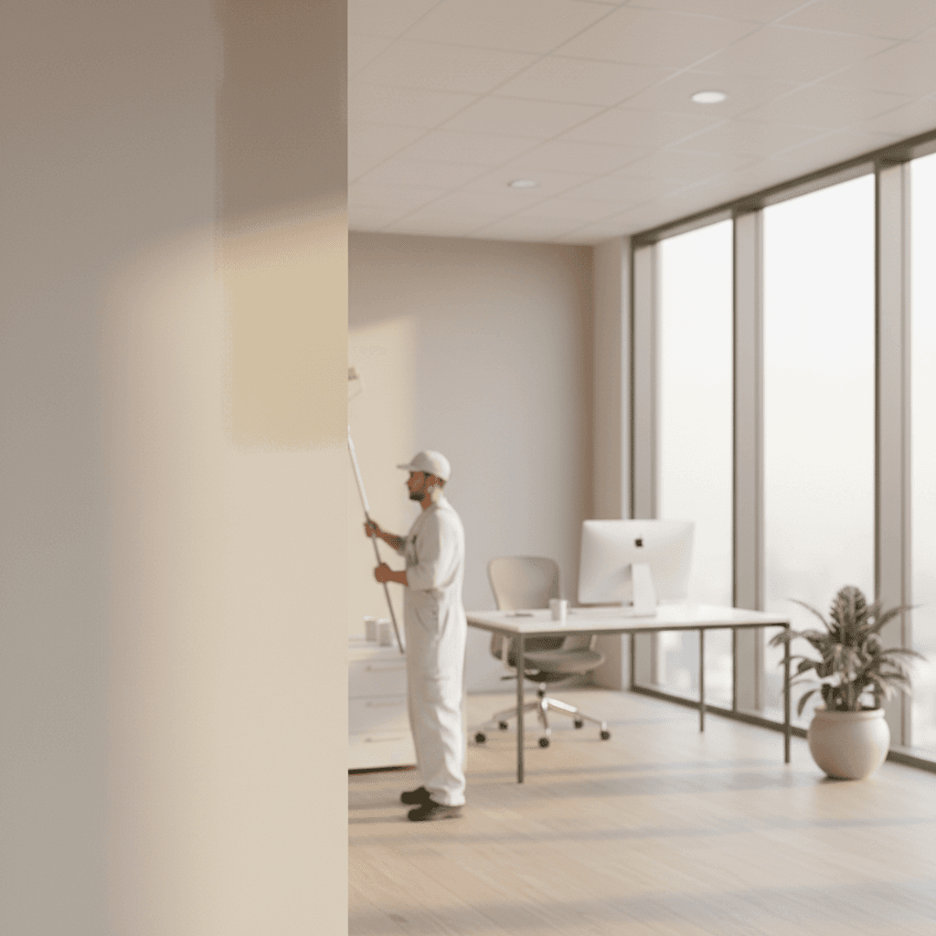 Office interior painting in progress