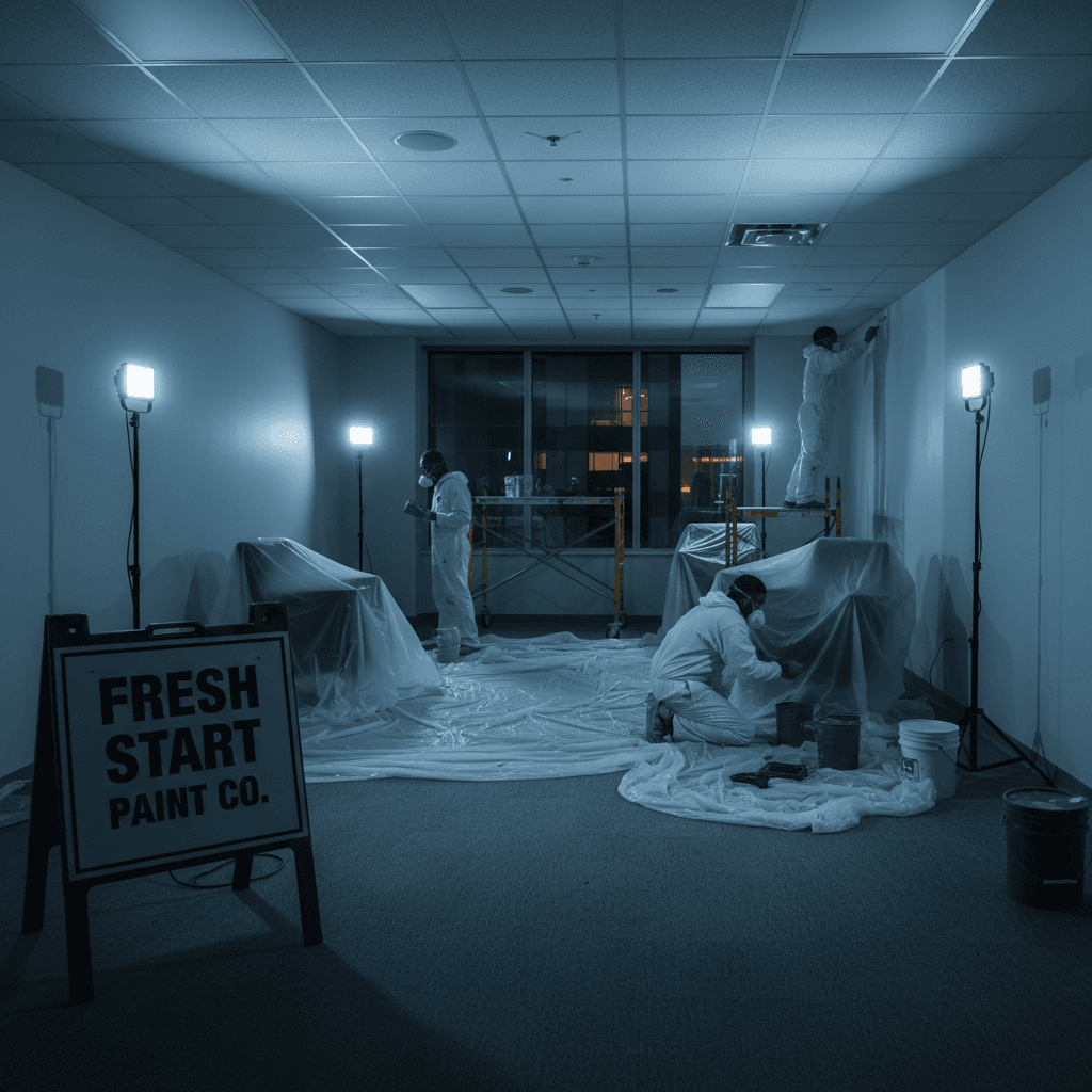 Commercial painting after business hours