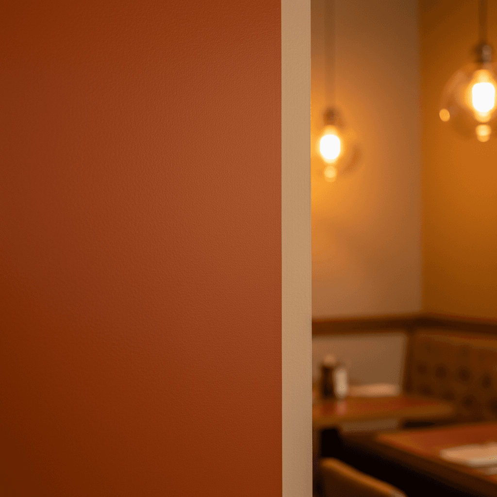 Restaurant accent wall paint detail
